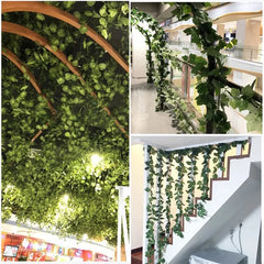 2.4M Silk Artificial Ivy Rattan Leaf Garland Plant Vine Home Wedding Bathroom Decoration Garden Festival Party Decor fake flower