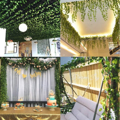 2.4M Silk Artificial Ivy Rattan Leaf Garland Plant Vine Home Wedding Bathroom Decoration Garden Festival Party Decor fake flower