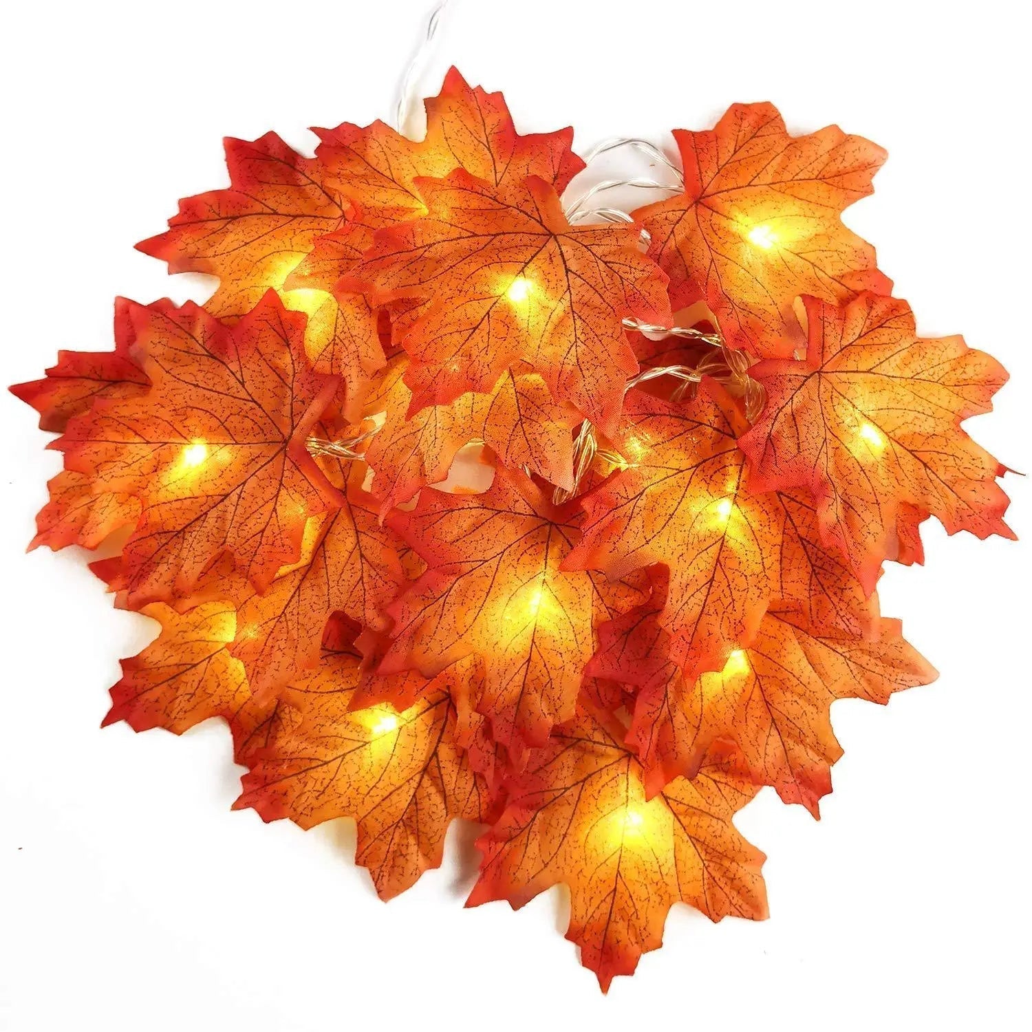 2/3/6M Christmas Decoration Artificial Maple Leaf Leaves LED Light String Lantern Garland Home Party DIY Deco Halloween New Yea