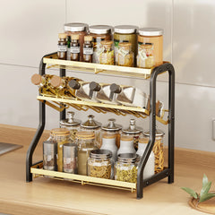 3-tier Seasoning storage rack Kitchen countertop Multifuctional storage holder Stainless Steel