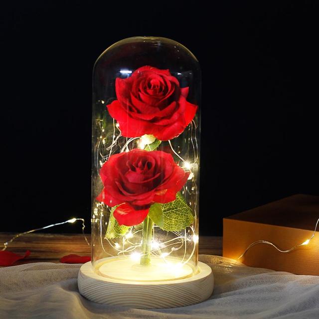 LED Eternal Flower Double Rose