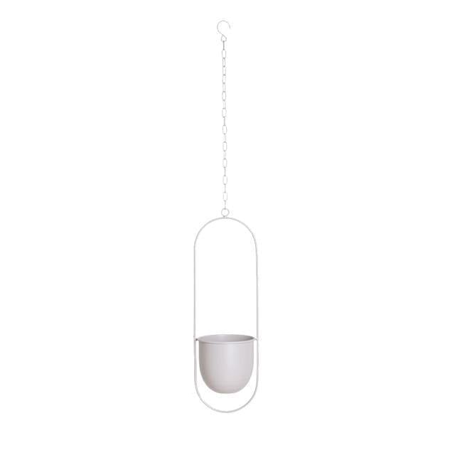 Halo Metal Hanging Planter White / Oblong | Sage & Sill